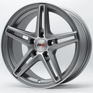 Paquete de 4 Rines 15X7 5-100 PRW Mod: P576 ET35 CB73.1 SATIN GUN METAL MACHINE FACE