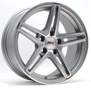 Paquete de 4 Rines 15X7 5-100 PRW Mod: P576 ET35 CB73.1 SATIN GUN METAL MACHINE FACE