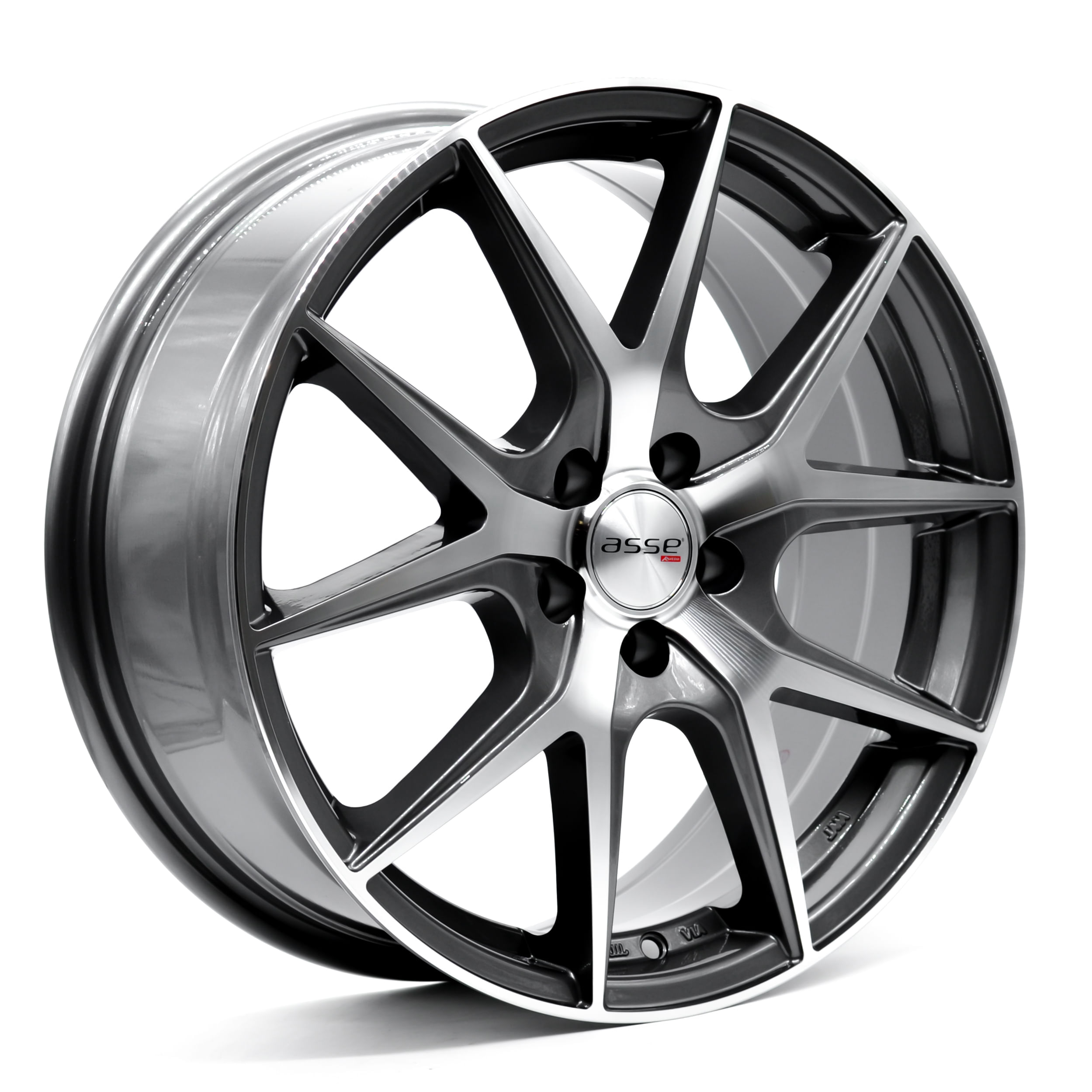 Paquete de 4 Rines 17X7 5-100 ASSE Mod: FCD1795 ET38 CB73.1 GUN METAL ...